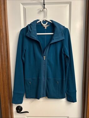Athleta Teal Hooded Zip Jacket